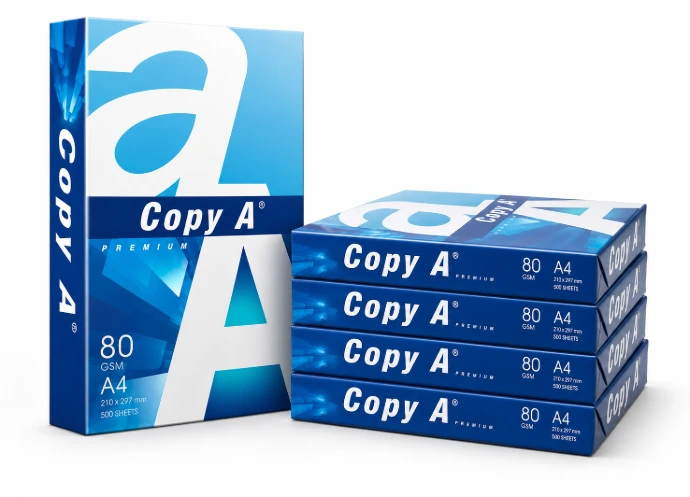 Box of bright white 80 gsm A4 paper, 2,500 sheets, delivered in Ghana by Pide Global